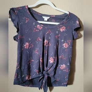 Aeropostale xs Grey floral print top